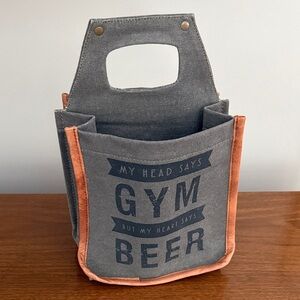 Gray Canvas Beer Lover’s Tote 6 Pack Bag
